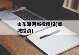 山东潍河城投债权(潍城投资)