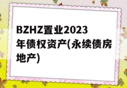 BZHZ置业2023年债权资产(永续债房地产)