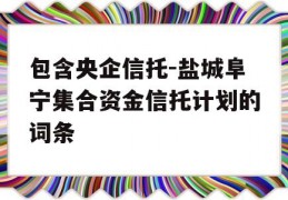 包含央企信托-盐城阜宁集合资金信托计划的词条