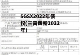 SGSX2022年债权(三高四新2022年)