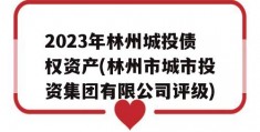 2023年林州城投债权资产(林州市城市投资集团有限公司评级)