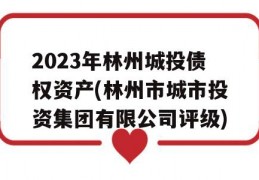 2023年林州城投债权资产(林州市城市投资集团有限公司评级)