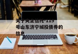 关于央企信托-119号山东济宁城投债券的信息