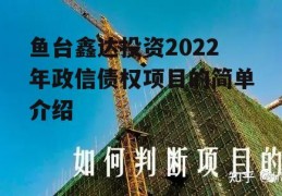 鱼台鑫达投资2022年政信债权项目的简单介绍