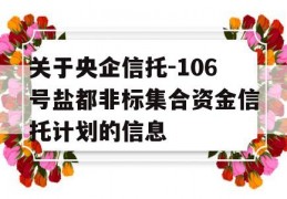 关于央企信托-106号盐都非标集合资金信托计划的信息