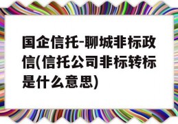 国企信托-聊城非标政信(信托公司非标转标是什么意思)