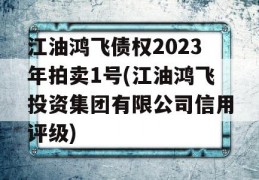 江油鸿飞债权2023年拍卖1号(江油鸿飞投资集团有限公司信用评级)