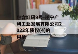 包含红码9号-遂宁广利工业发展有限公司2022年债权(4)的词条