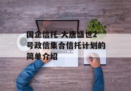 国企信托-大唐盛世2号政信集合信托计划的简单介绍