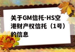 关于GM信托-HS空港财产权信托（1号）的信息