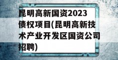 昆明高新国资2023债权项目(昆明高新技术产业开发区国资公司招聘)