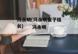 冯永明(冯永明案子组长)