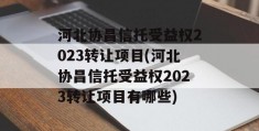 河北协昌信托受益权2023转让项目(河北协昌信托受益权2023转让项目有哪些)