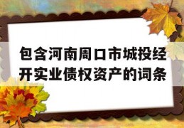 包含河南周口市城投经开实业债权资产的词条