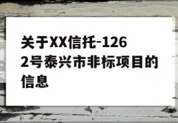 关于XX信托-1262号泰兴市非标项目的信息