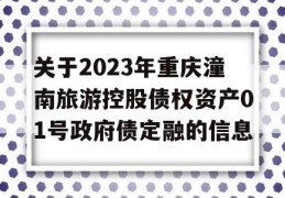 关于2023年重庆潼南旅游控股债权资产01号政府债定融的信息