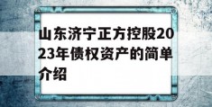 山东济宁正方控股2023年债权资产的简单介绍