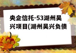 央企信托-53湖州吴兴项目(湖州吴兴负债)