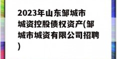 2023年山东邹城市城资控股债权资产(邹城市城资有限公司招聘)