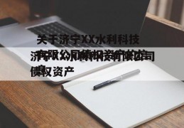 关于济宁XX水利科技有限公司债权资产的信息