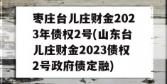 枣庄台儿庄财金2023年债权2号(山东台儿庄财金2023债权2号政府债定融)