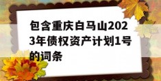 包含重庆白马山2023年债权资产计划1号的词条