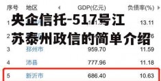 央企信托-517号江苏泰州政信的简单介绍