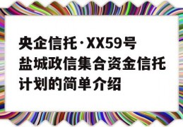 央企信托·XX59号盐城政信集合资金信托计划的简单介绍