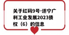 关于红码9号-遂宁广利工业发展2023债权（6）的信息