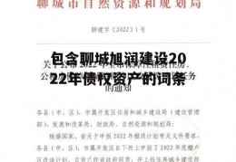 包含聊城旭润建设2022年债权资产的词条