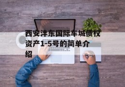 西安沣东国际车城债权资产1-5号的简单介绍