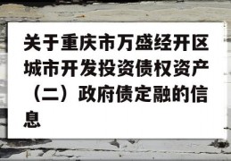 关于重庆市万盛经开区城市开发投资债权资产（二）政府债定融的信息