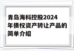 青岛海科控股2024年债权资产转让产品的简单介绍