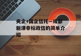 央企+国企信托—成都新津非标政信的简单介绍