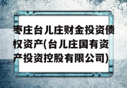 枣庄台儿庄财金投资债权资产(台儿庄国有资产投资控股有限公司)