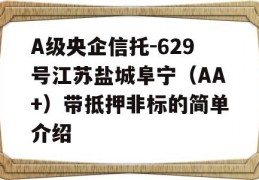 A级央企信托-629号江苏盐城阜宁（AA+）带抵押非标的简单介绍