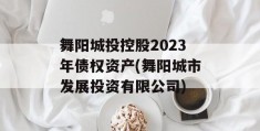 舞阳城投控股2023年债权资产(舞阳城市发展投资有限公司)