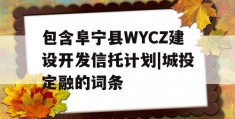 包含阜宁县WYCZ建设开发信托计划|城投定融的词条