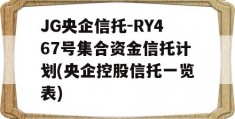 JG央企信托-RY467号集合资金信托计划(央企控股信托一览表)