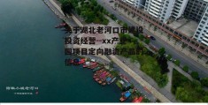 关于湖北老河口市建设投资经营--xx产业园项目定向融资产品的信息