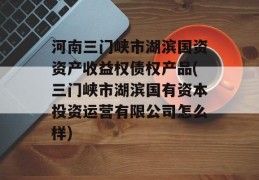 河南三门峡市湖滨国资资产收益权债权产品(三门峡市湖滨国有资本投资运营有限公司怎么样)