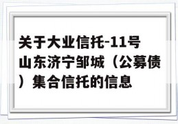 关于大业信托-11号山东济宁邹城（公募债）集合信托的信息