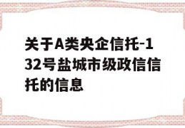 关于A类央企信托-132号盐城市级政信信托的信息