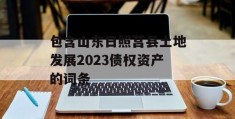 包含山东日照莒县土地发展2023债权资产的词条