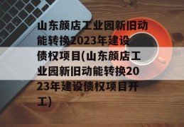 山东颜店工业园新旧动能转换2023年建设债权项目(山东颜店工业园新旧动能转换2023年建设债权项目开工)