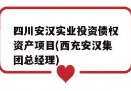 四川安汉实业投资债权资产项目(西充安汉集团总经理)