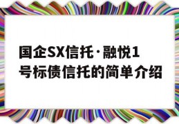 国企SX信托·融悦1号标债信托的简单介绍