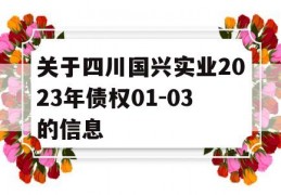 关于四川国兴实业2023年债权01-03的信息