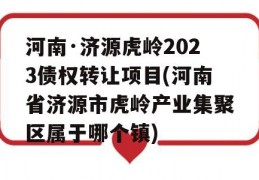 河南·济源虎岭2023债权转让项目(河南省济源市虎岭产业集聚区属于哪个镇)