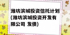 潍坊滨城投资信托计划(潍坊滨城投资开发有限公司 发债)